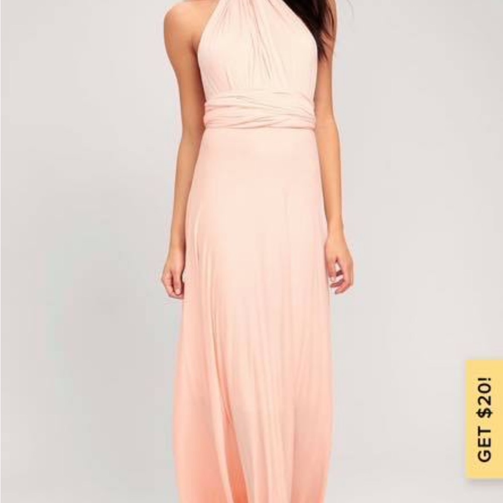 Lulu's Peach Maxi Dress - Tricks of the Trade Blush Pink Maxi Dress - Picture 3 of 5